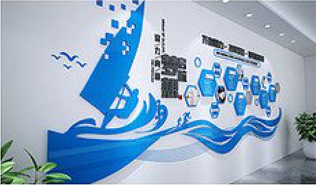 南京海浪主题文化墙如何设计?