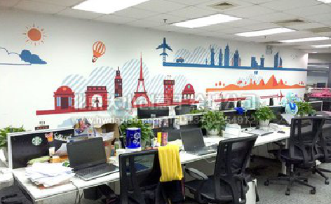 南京教你设计办公室墙绘的方法。