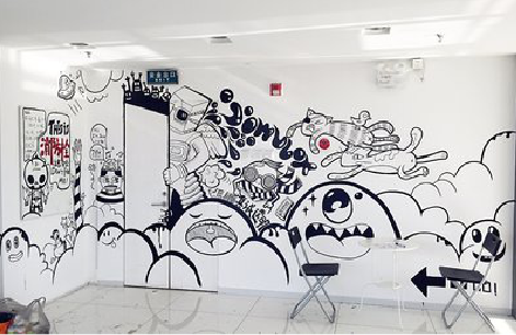 南京手绘墙并非传统涂鸦。